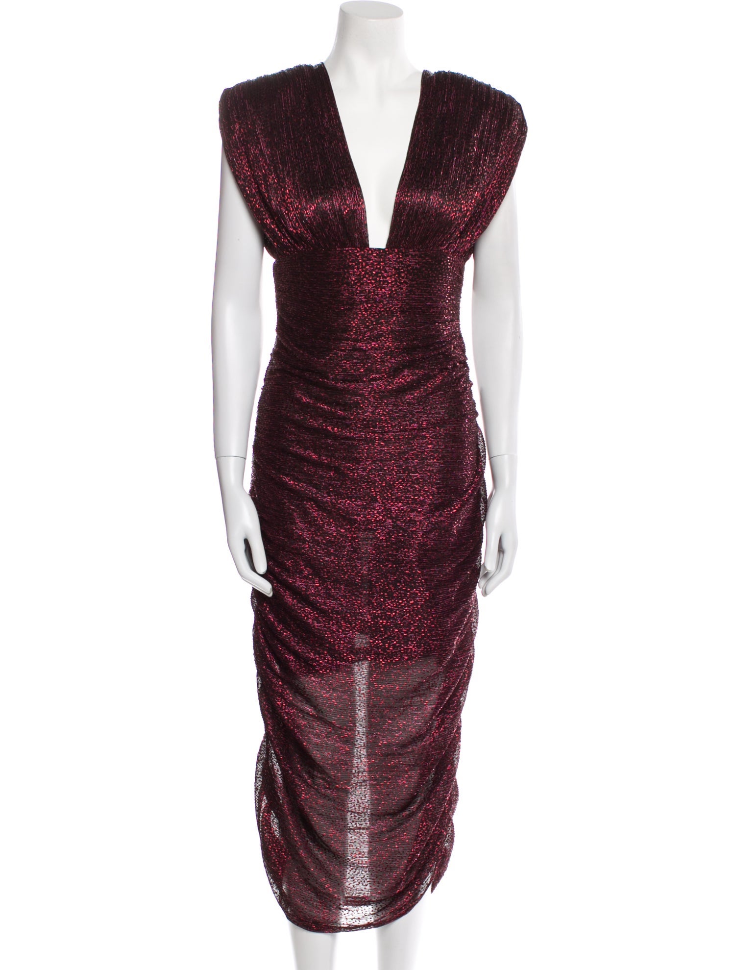 Sabina Musayev V-Neck Midi Length Dress w/ Tags