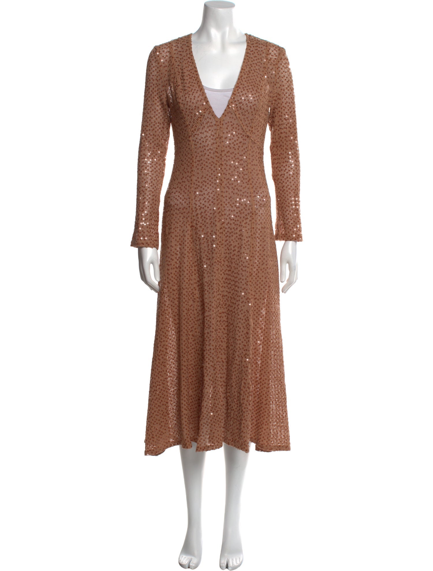 Sabina Musayev V-Neck Midi Length Dress