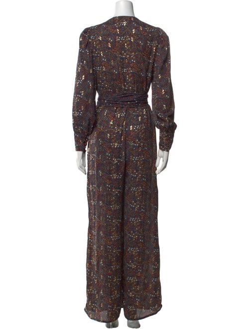 Sabina Musayev Printed Plunge Neckline Jumpsuit