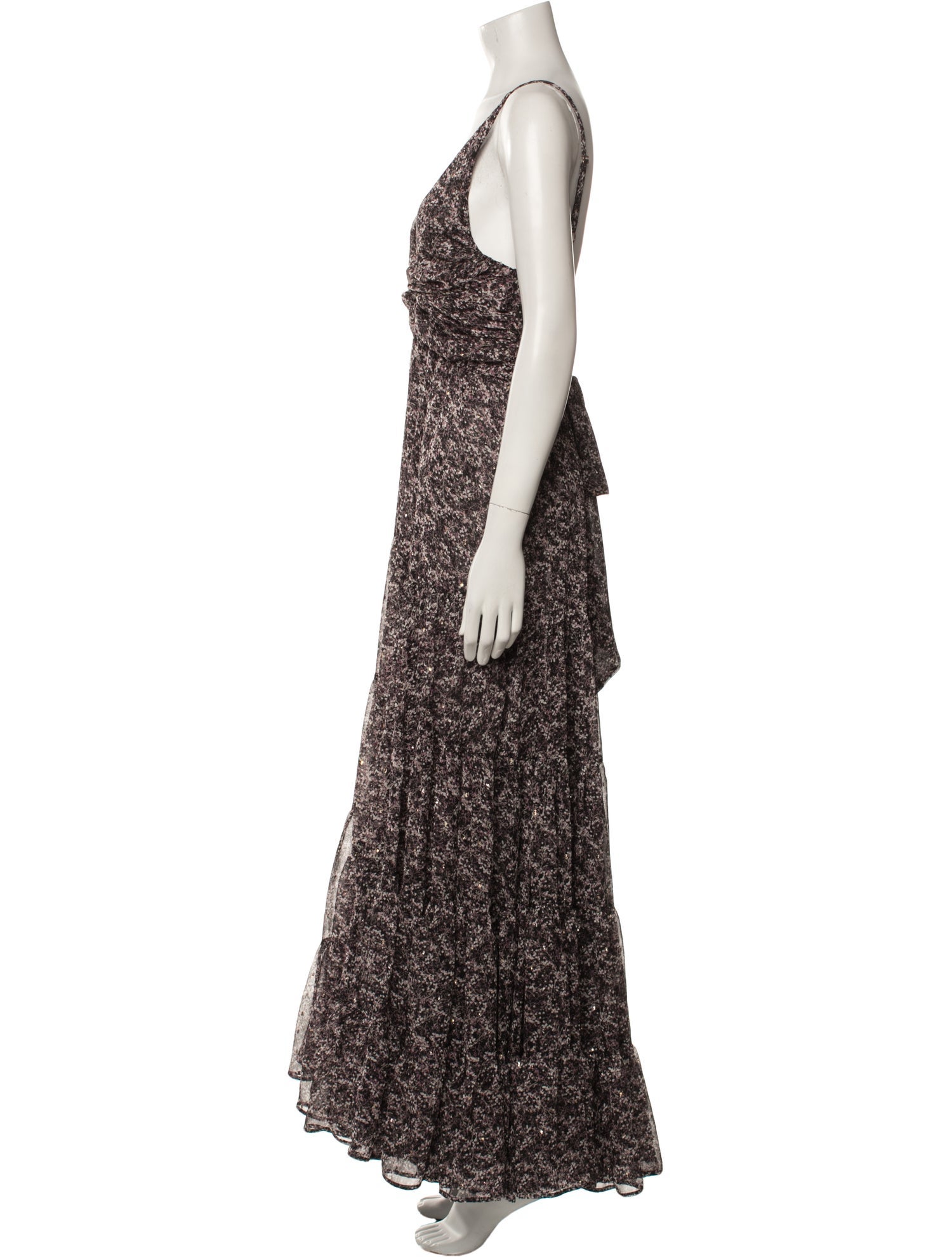 Sabina Musayev Floral Print Long Dress