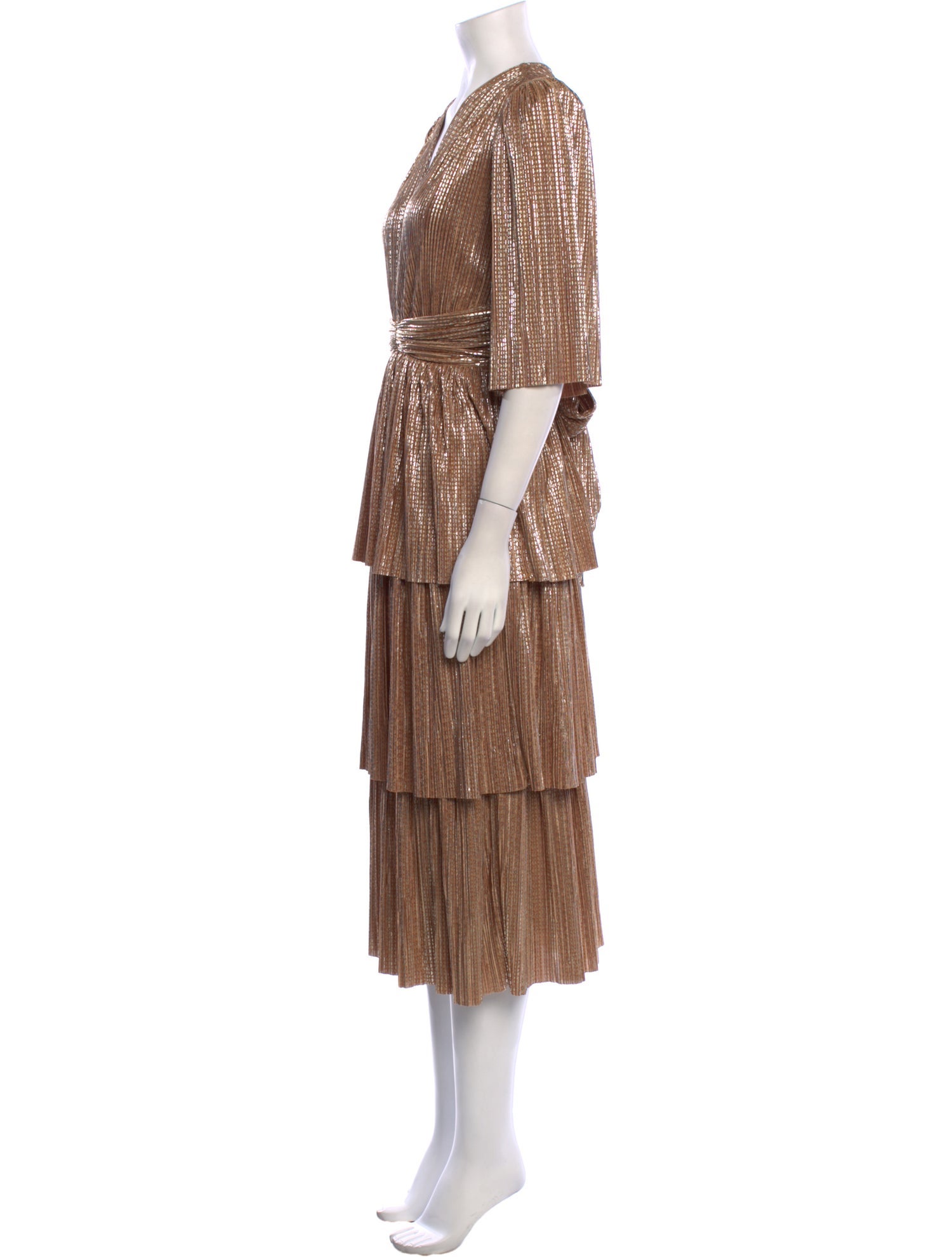 Sabina Musayev V-Neck Midi Length Dress