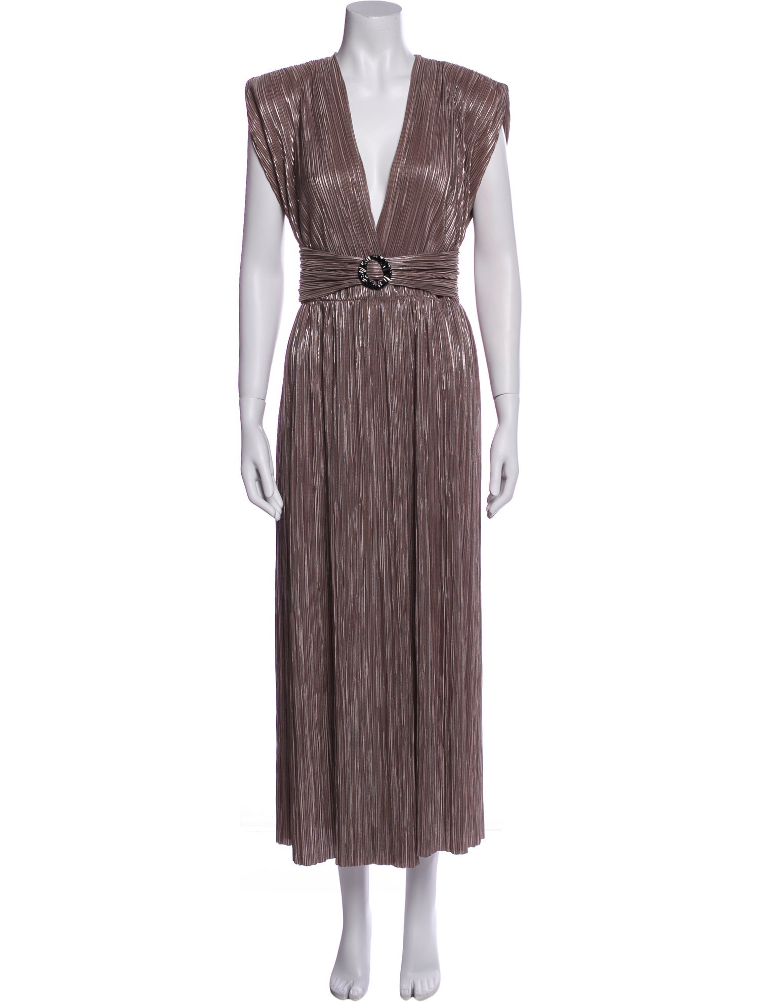 Sabina Musayev V-Neck Midi Length Dress