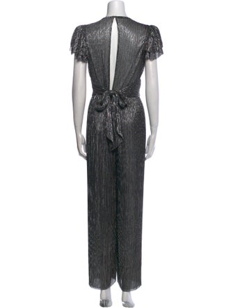 Sabina Musayev Patterned V-Neck Jumpsuit