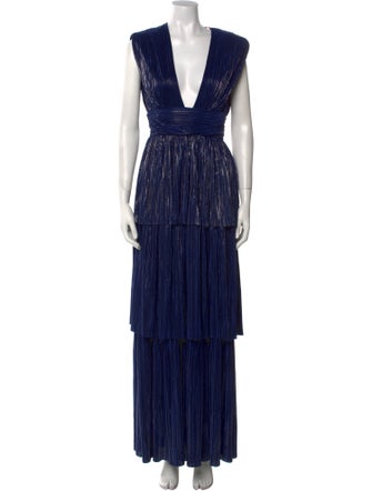 Sabina Musayev V-Neck Long Dress