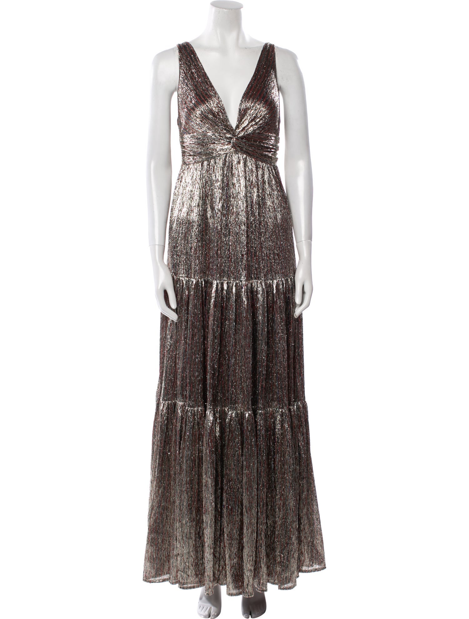 Sabina Musayev Printed Long Dress w/ Tags in Gold, Women's S