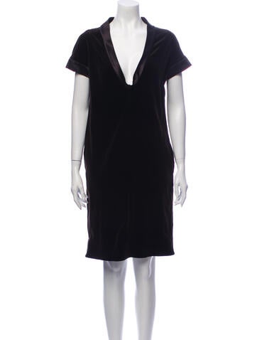 'S Max Mara Dresses V-Neck Knee-Length Dress US 4 | S