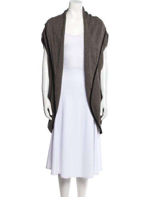 'S Max Mara Houndstooth Print Open Front Sweater