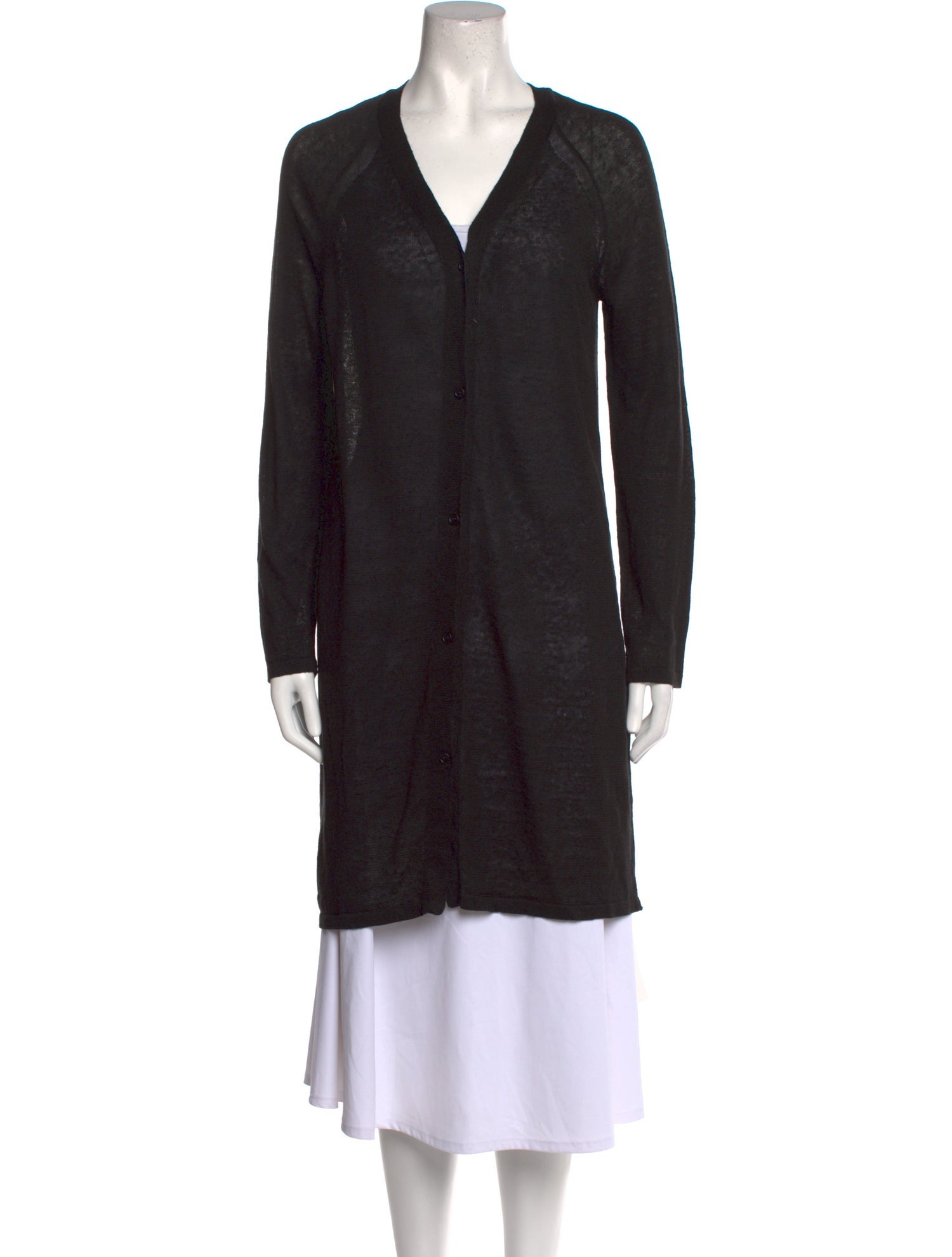 'S Max Mara Linen Plunge Neckline Sweater