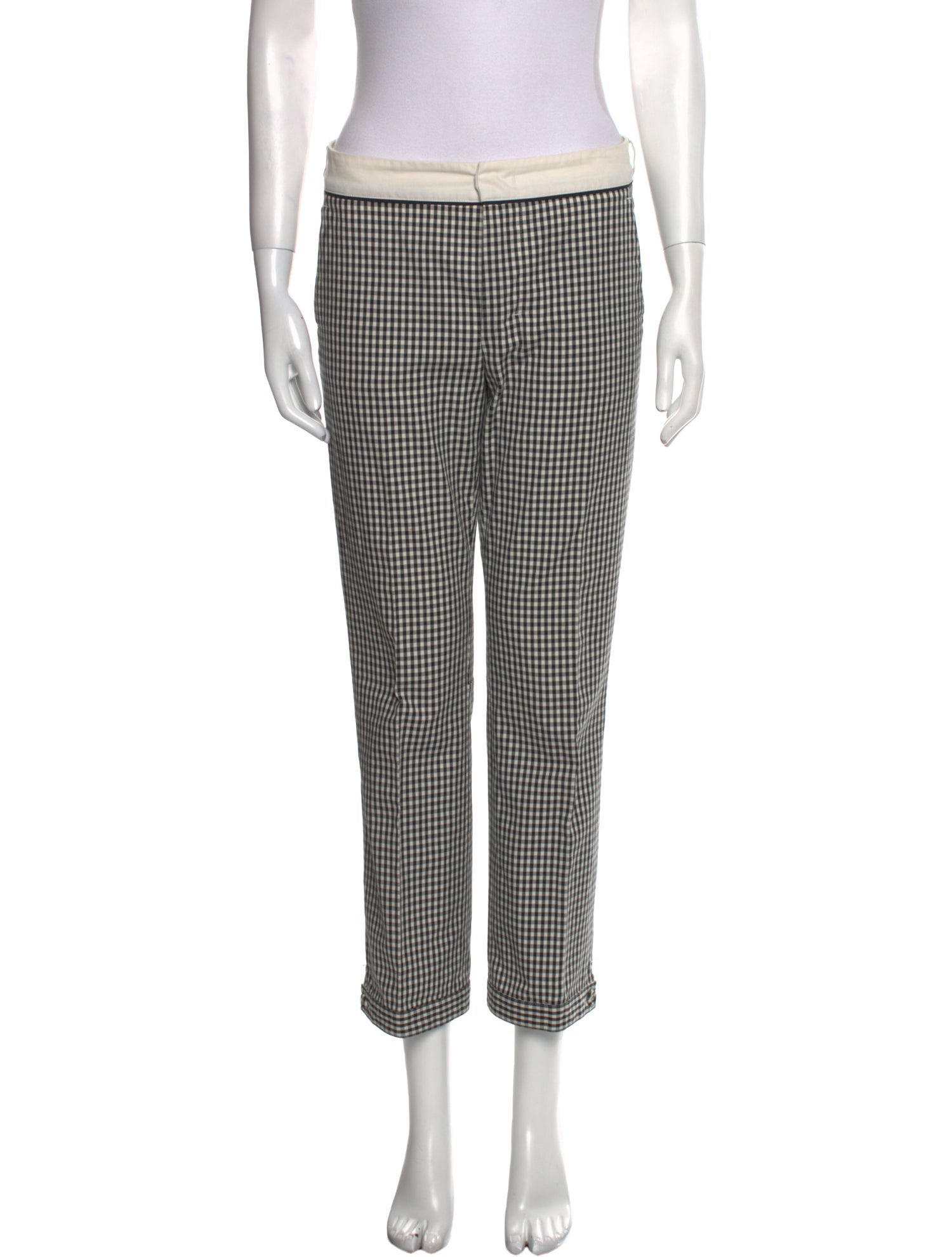 'S Max Mara Plaid Print Straight Leg Pants