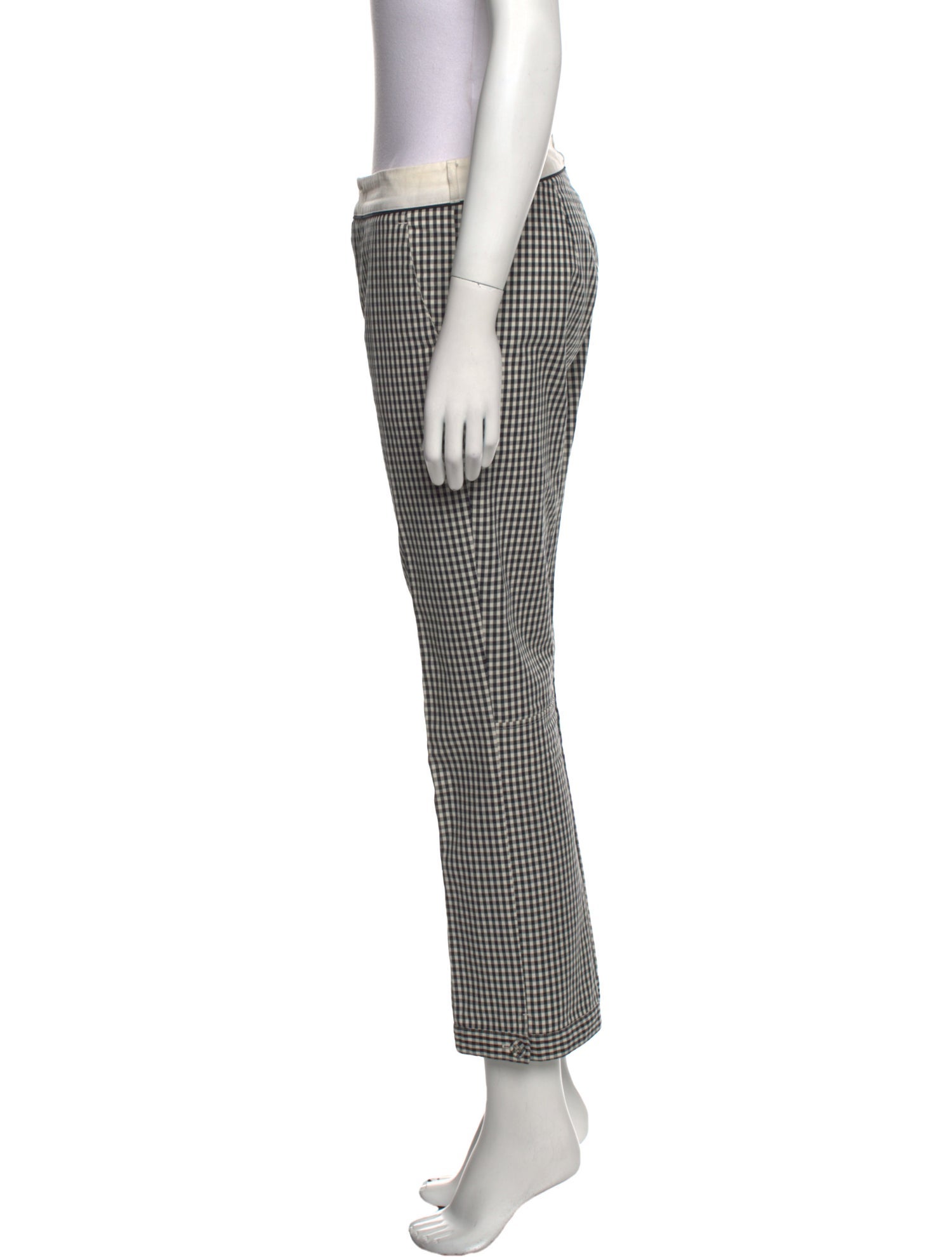 'S Max Mara Plaid Print Straight Leg Pants