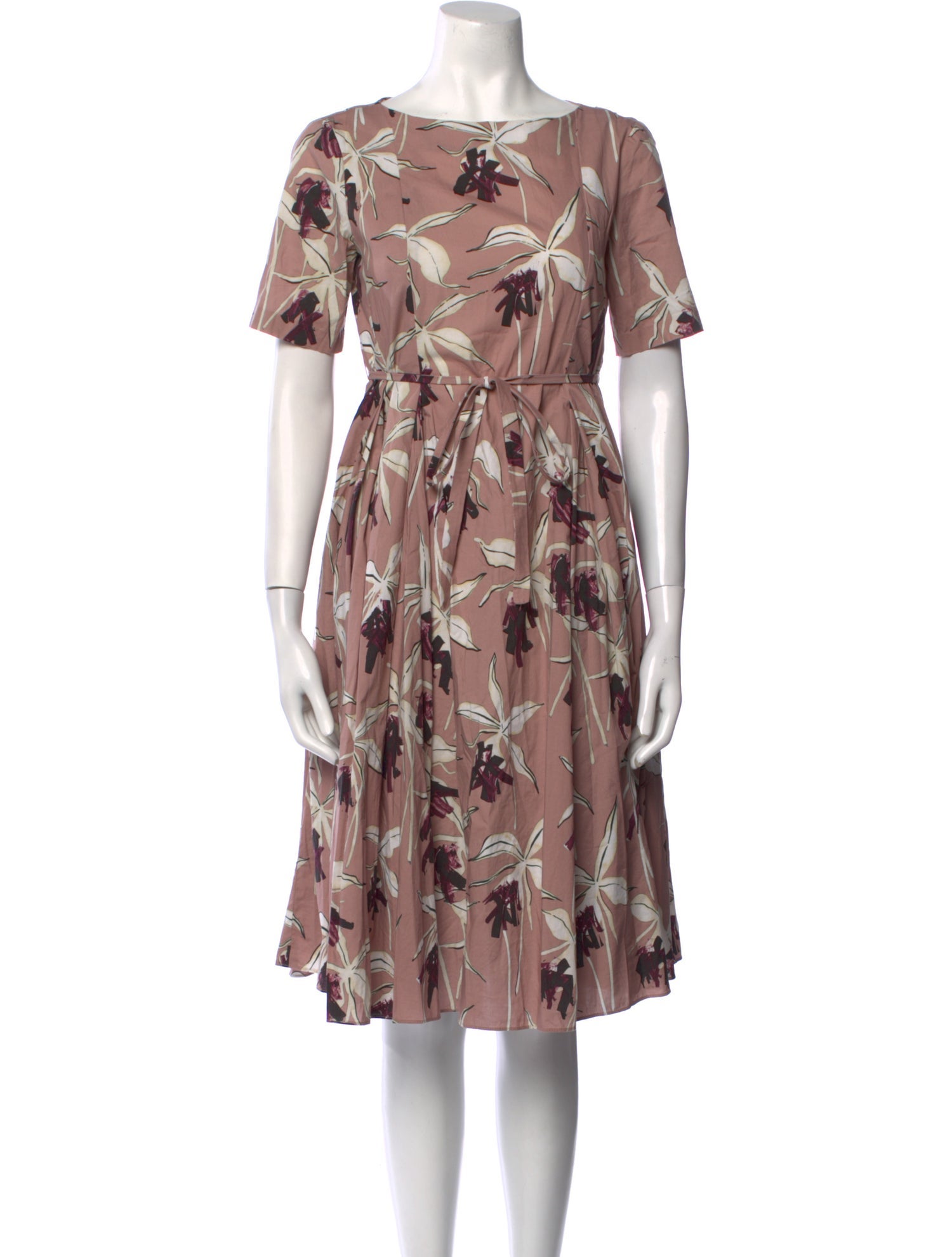 'S Max Mara Floral Print Knee-Length Dress