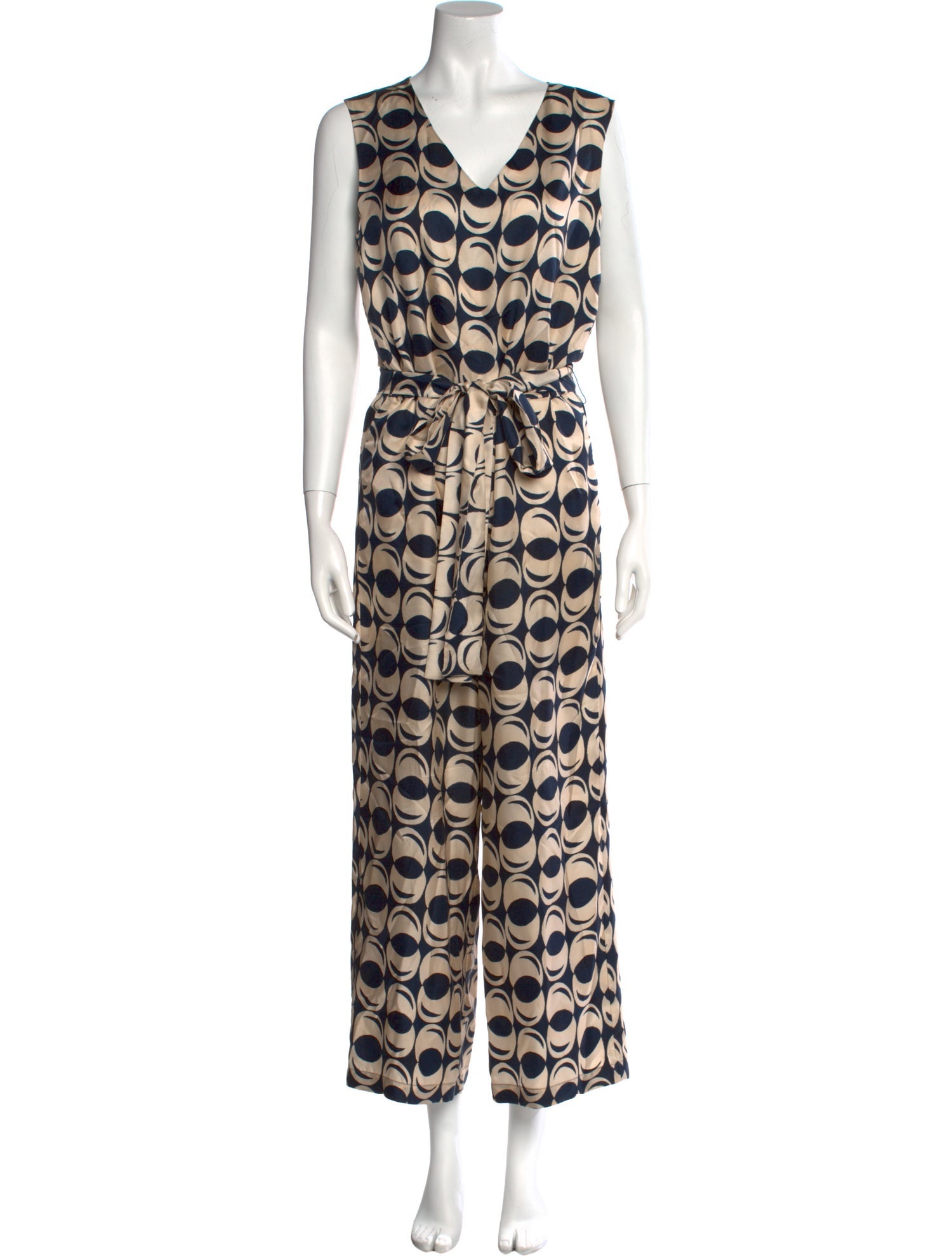 'S Max Mara Printed V-Neck Jumpsuit