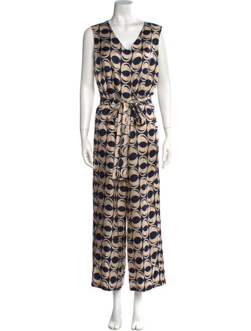 'S Max Mara Printed V-Neck Jumpsuit