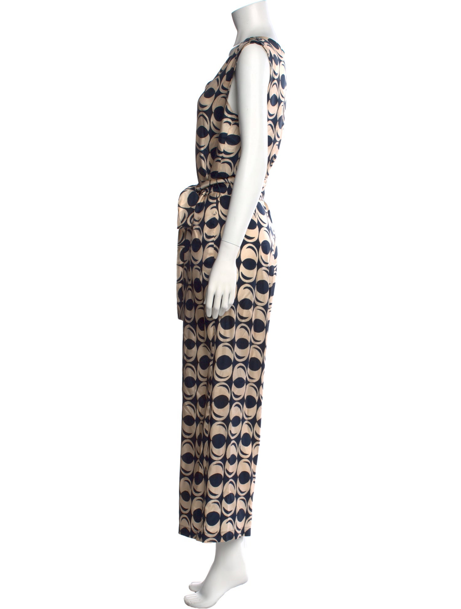 'S Max Mara Printed V-Neck Jumpsuit