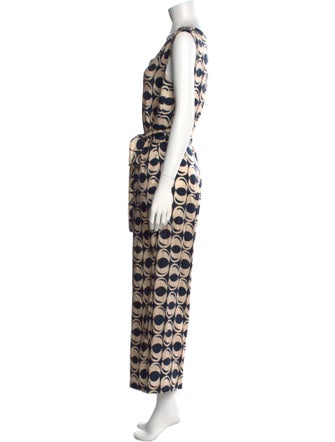'S Max Mara Printed V-Neck Jumpsuit