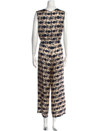 'S Max Mara Printed V-Neck Jumpsuit