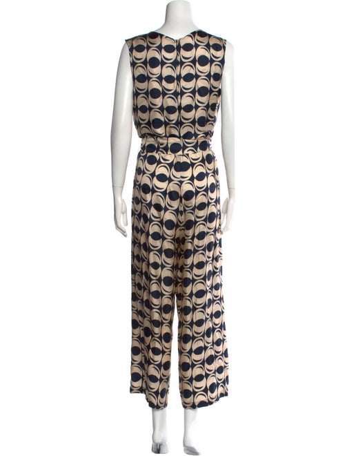 'S Max Mara Printed V-Neck Jumpsuit
