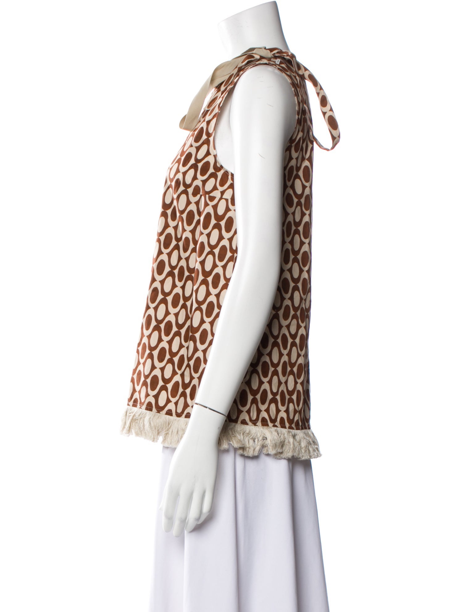 'S Max Mara Printed Bateau Neckline Top