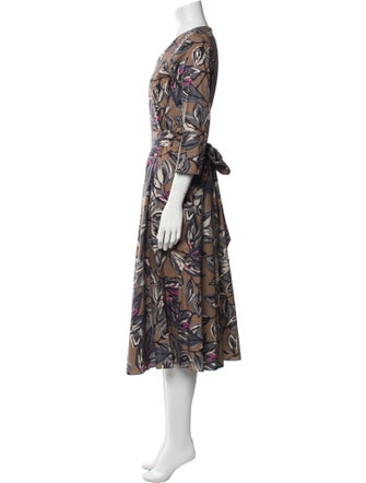 'S Max Mara Floral Print Midi Length Dress
