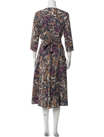 'S Max Mara Floral Print Midi Length Dress