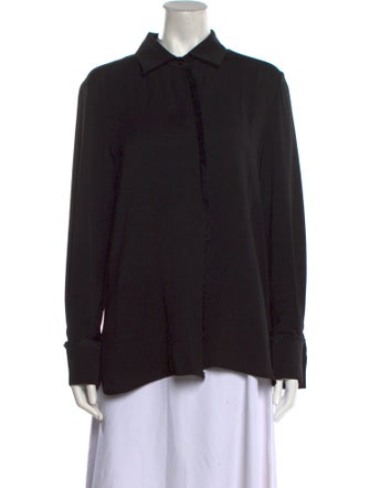 'S Max Mara Silk Long Sleeve Button-Up Top