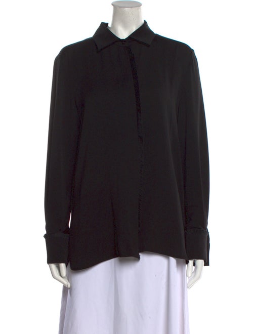 'S Max Mara Silk Long Sleeve Button-Up Top