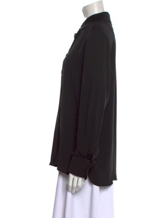 'S Max Mara Silk Long Sleeve Button-Up Top