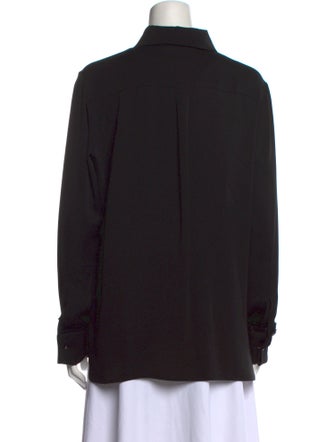 'S Max Mara Silk Long Sleeve Button-Up Top