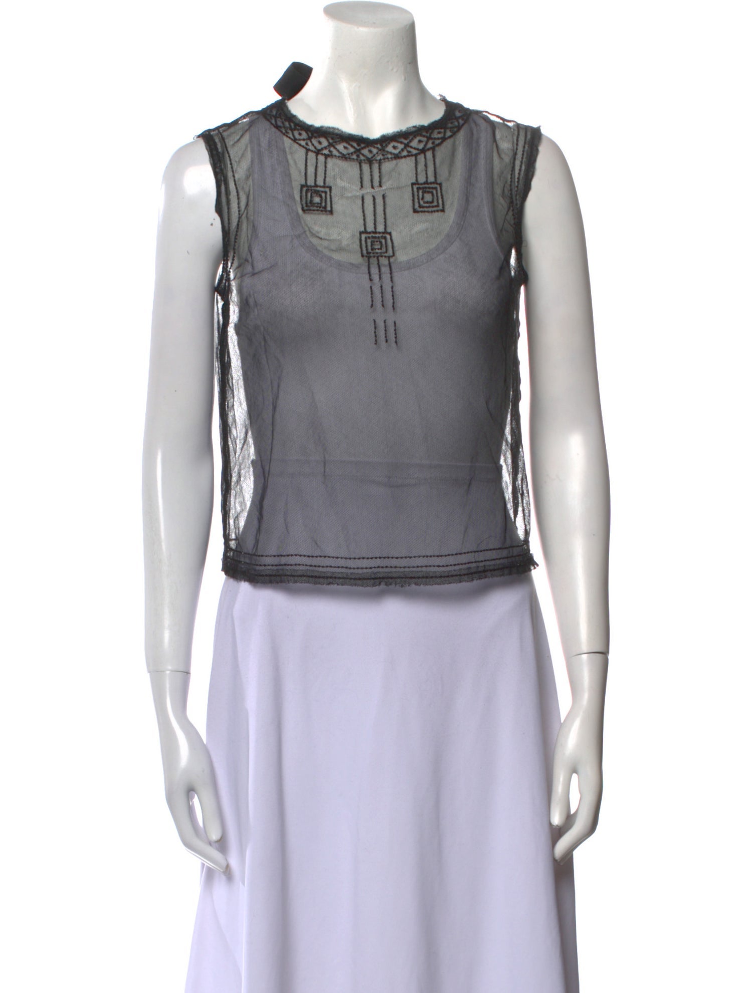 'S Max Mara Crew Neck Sleeveless Crop Top