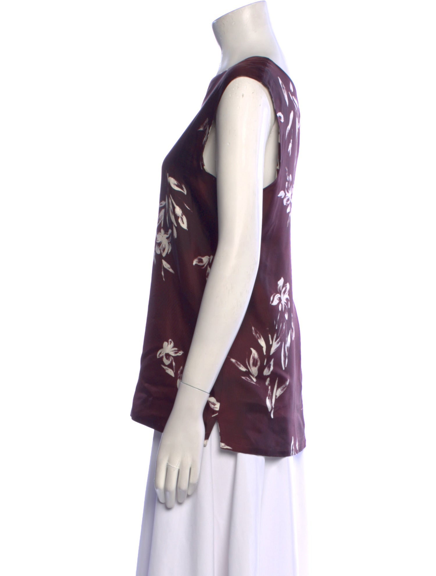 'S Max Mara Floral Print V-Neck Blouse