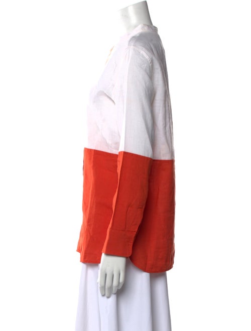 'S Max Mara Mock Neck Long Sleeve Button-Up Top