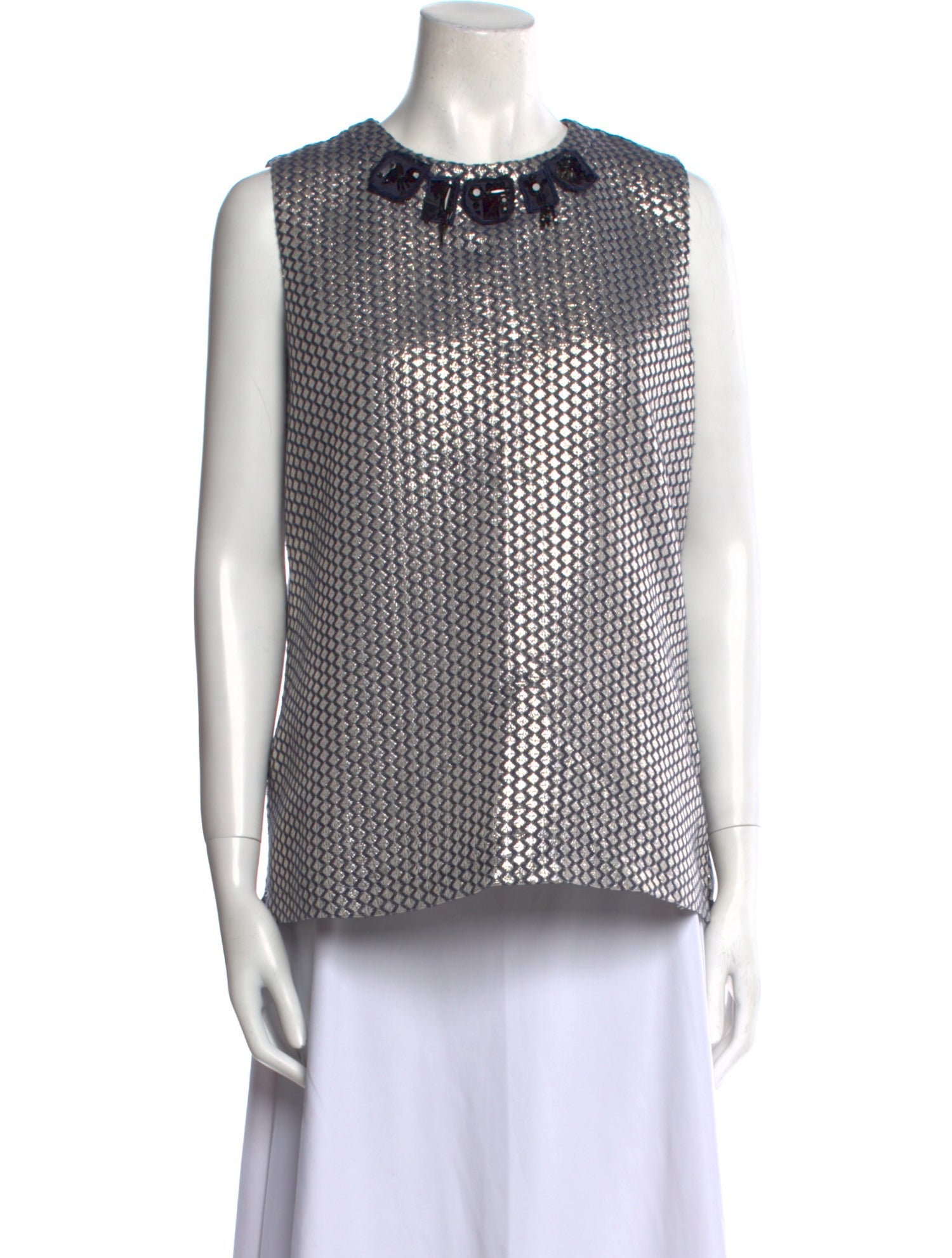 'S Max Mara Silk Polka Dot Print Top