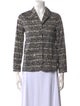 'S Max Mara Printed Three-Quarter Sleeve Button-Up Top