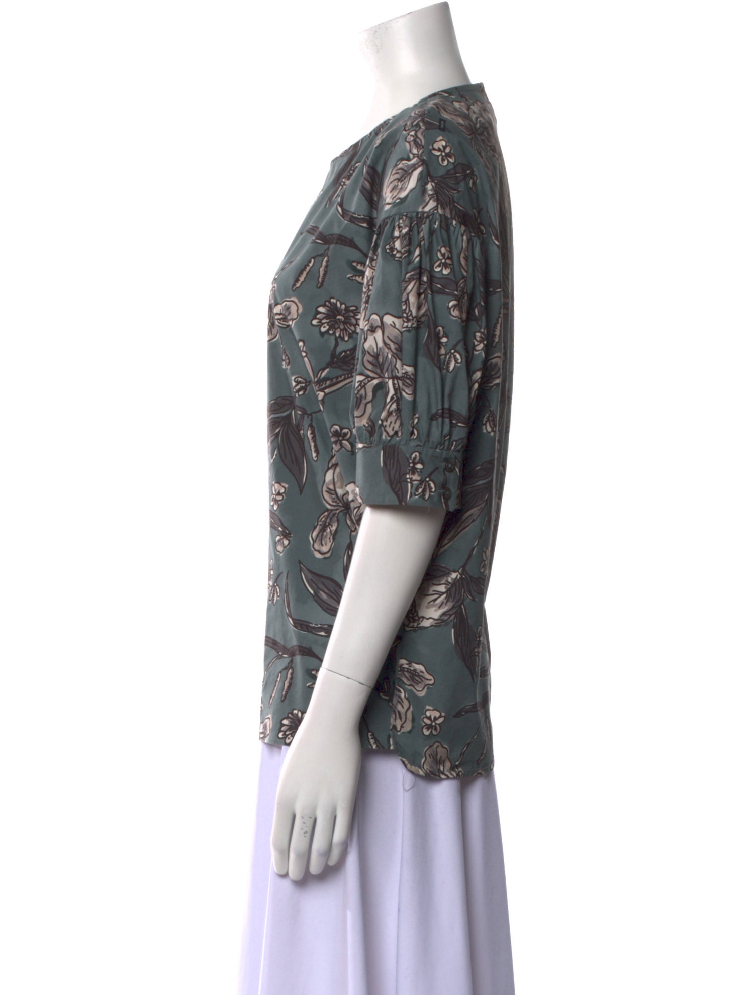 'S Max Mara Floral Print Crew Neck Blouse