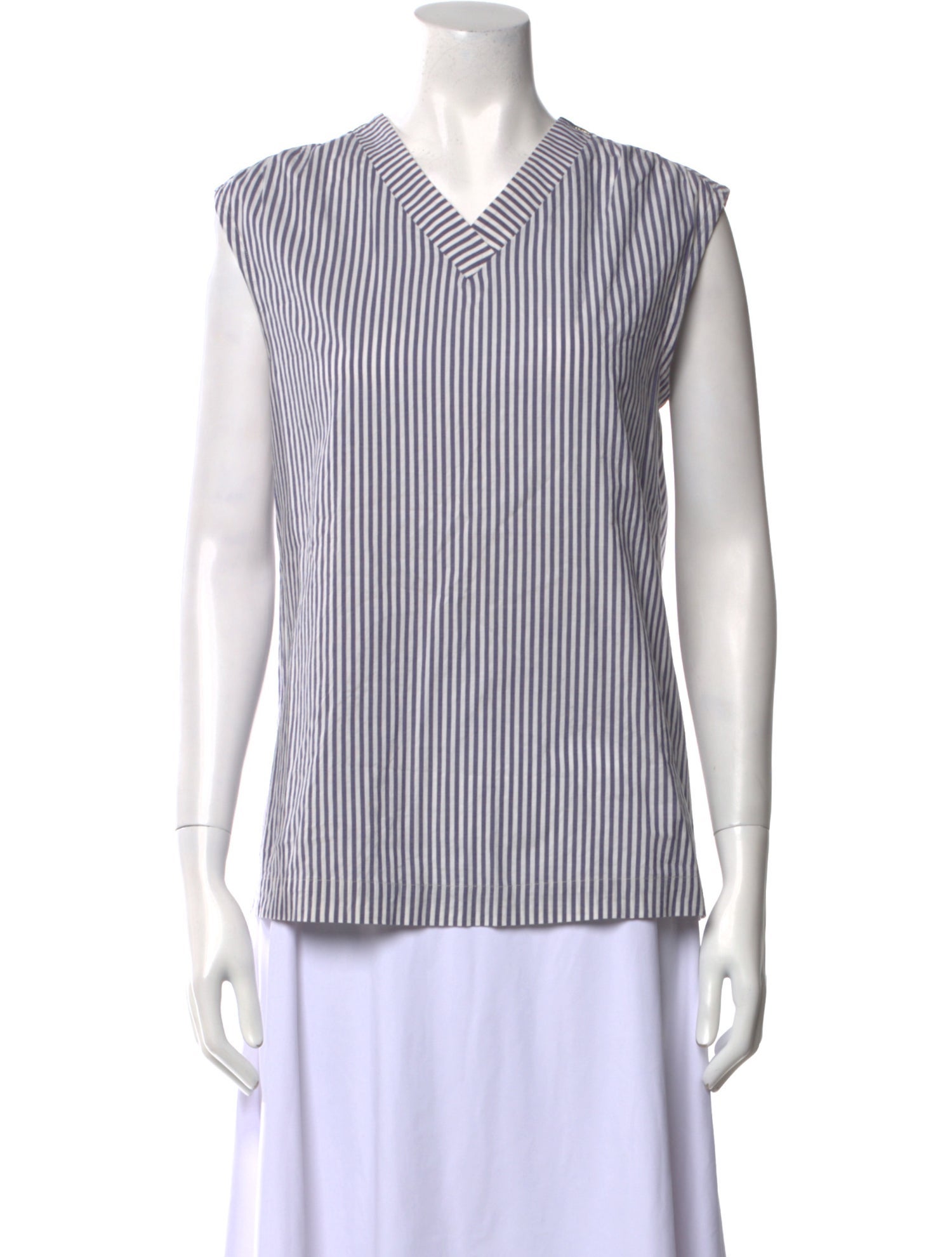 'S Max Mara Striped V-Neck Blouse