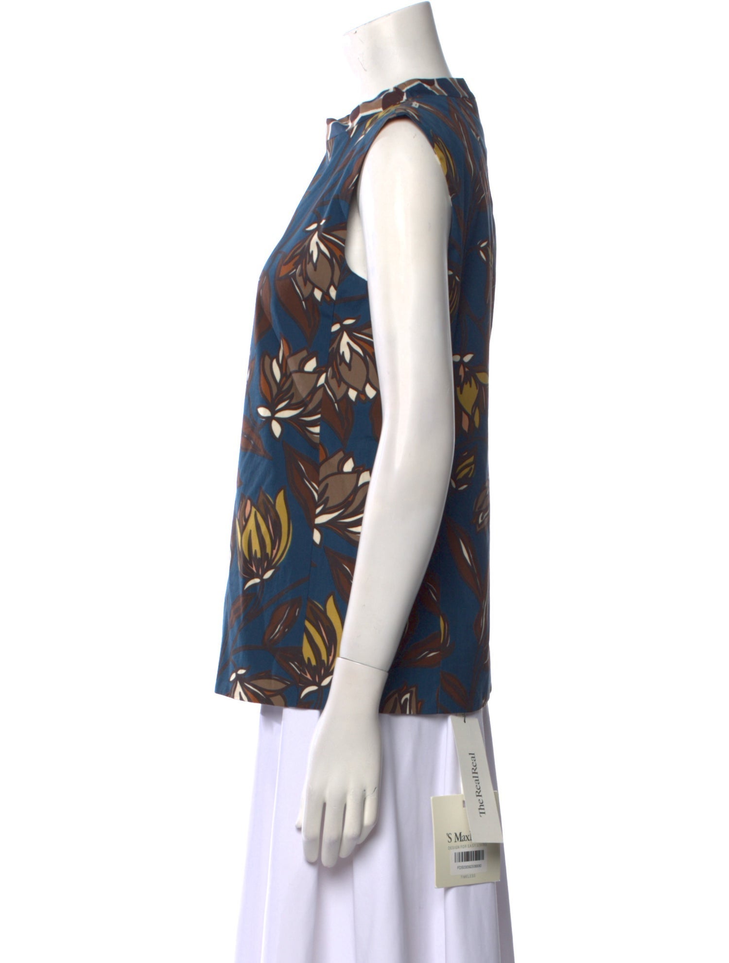 'S Max Mara Printed Mock Neck Blouse w/ Tags