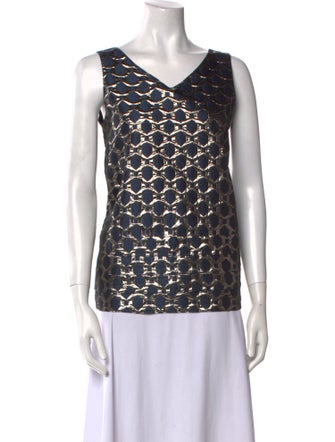 'S Max Mara Patterned V-Neck Blouse
