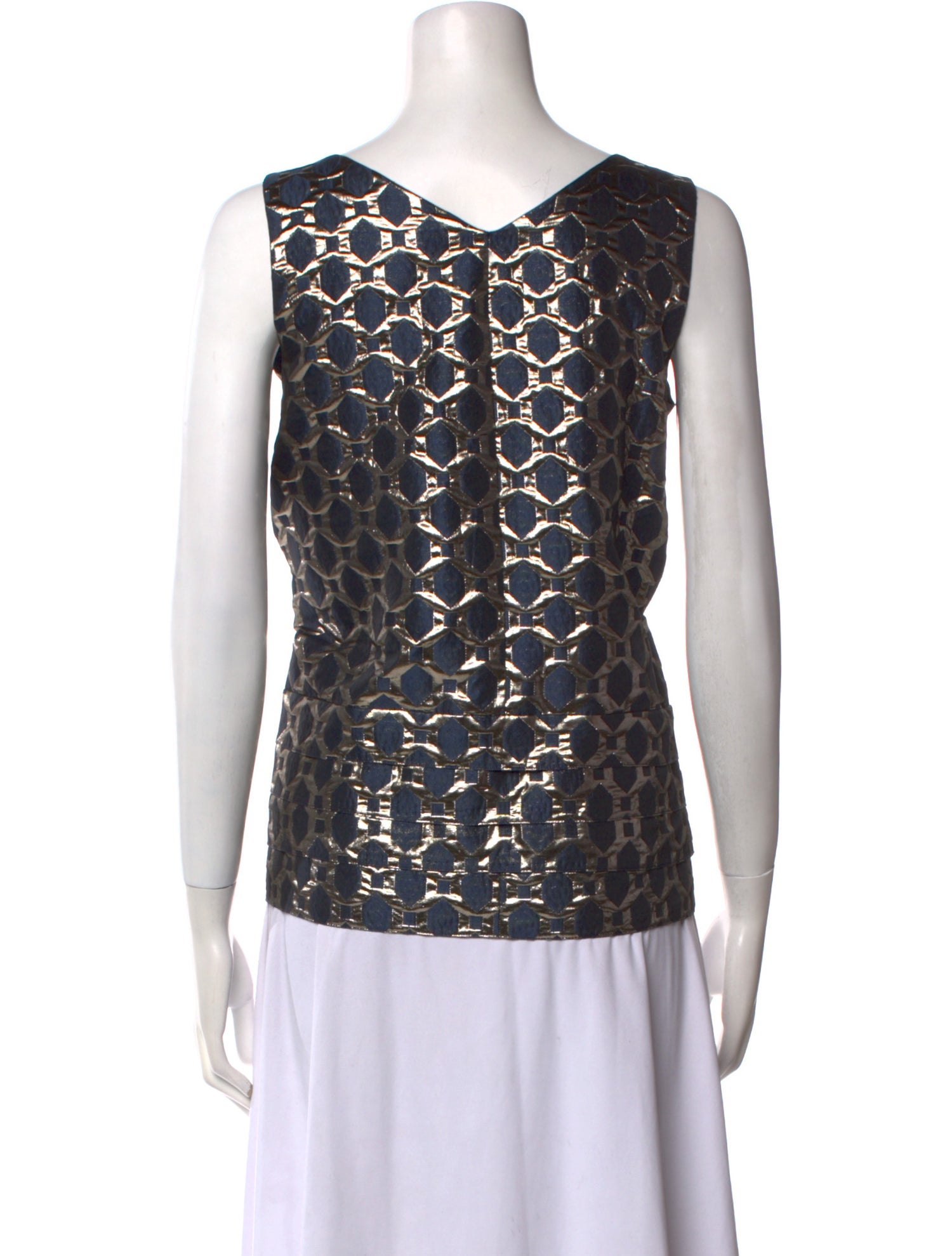 'S Max Mara Patterned V-Neck Blouse