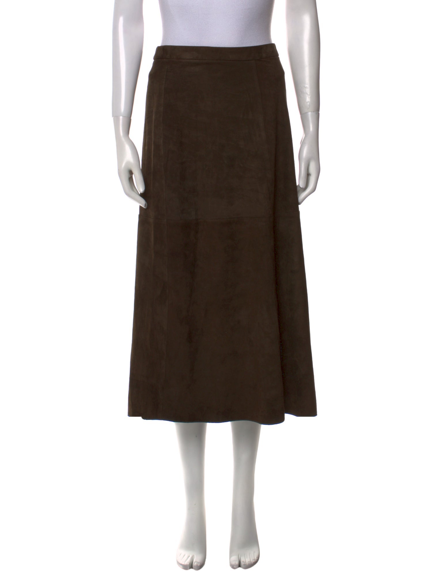 'S Max Mara Lamb Leather Midi Length Skirt