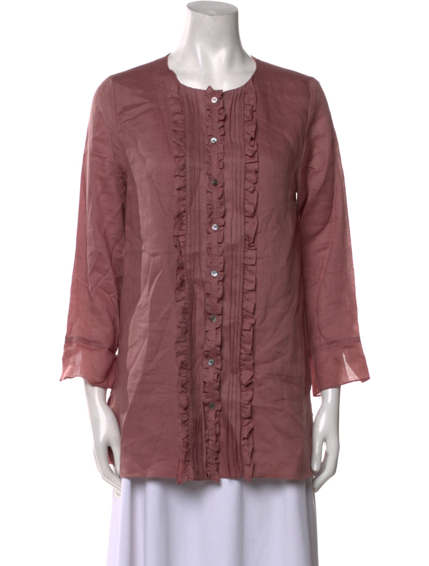 'S Max Mara Crew Neck Three-Quarter Sleeve Blouse