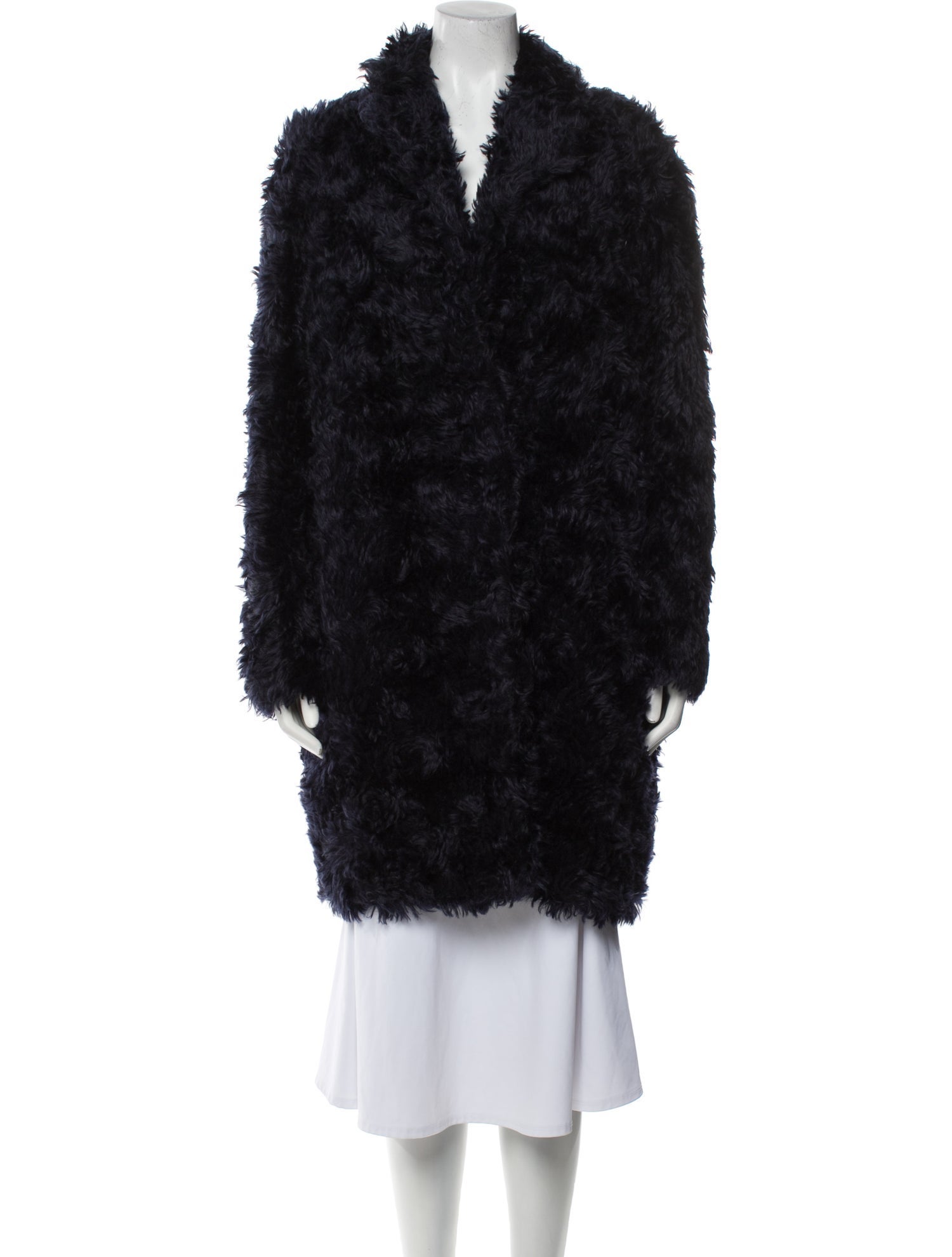 'S Max Mara Mohair Faux Fur Coat