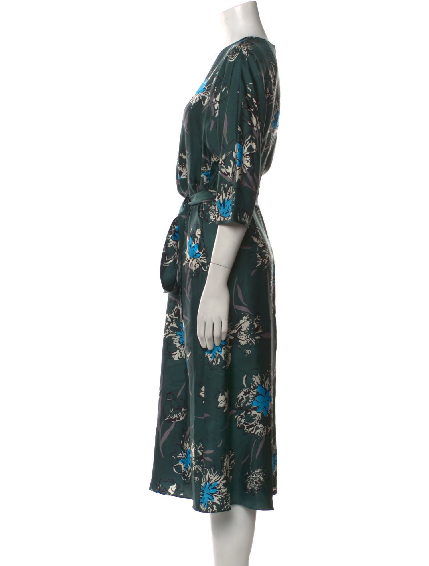 'S Max Mara Floral Print Midi Length Dress