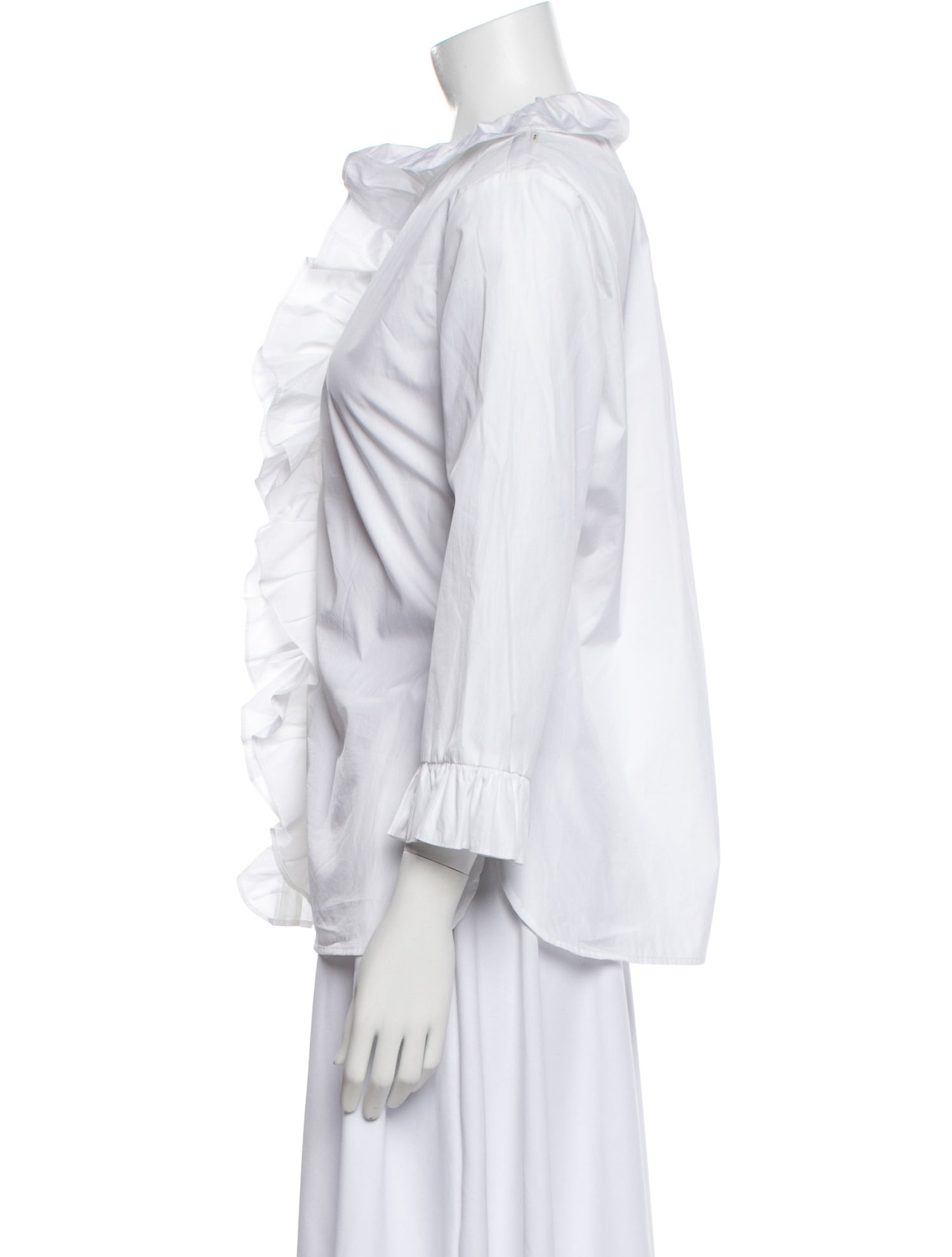 'S Max Mara Three-Quarter Sleeve Button-Up Top