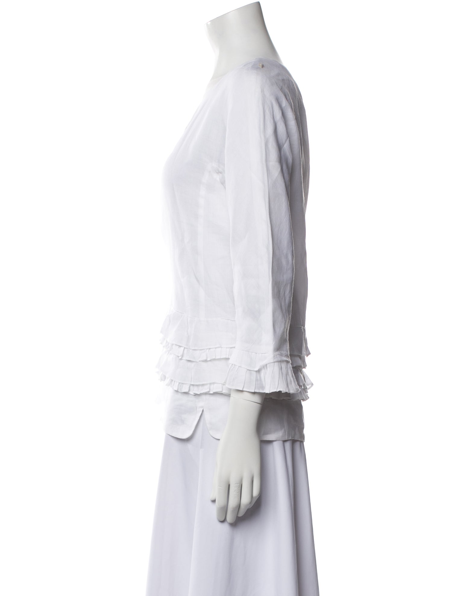 'S Max Mara Bateau Neckline Three-Quarter Sleeve Blouse