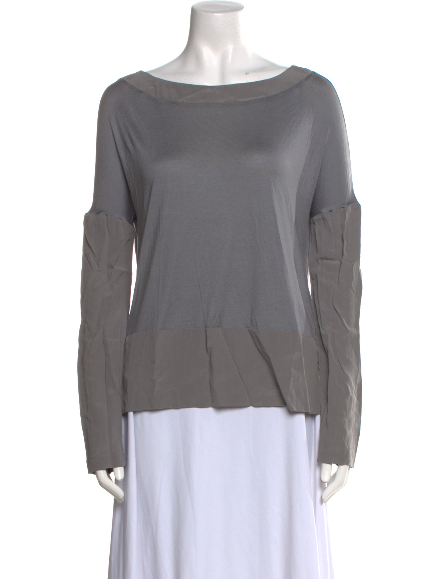 'S Max Mara Bateau Neckline Long Sleeve Blouse