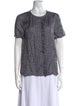 'S Max Mara Printed Crew Neck Button-Up Top