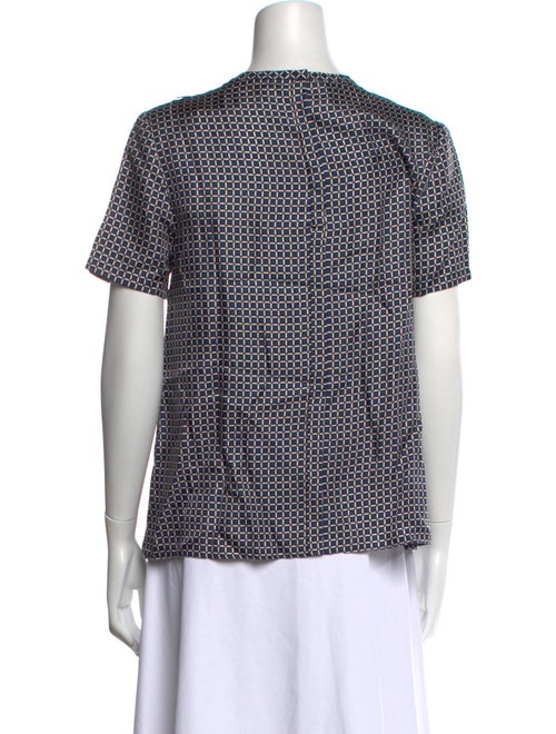 'S Max Mara Printed Crew Neck Button-Up Top