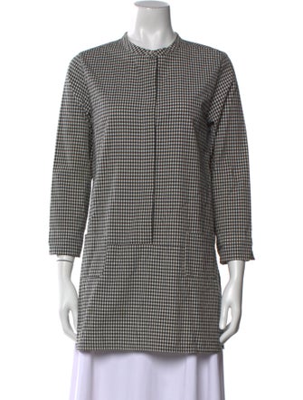 'S Max Mara Plaid Print Crew Neck Tunic