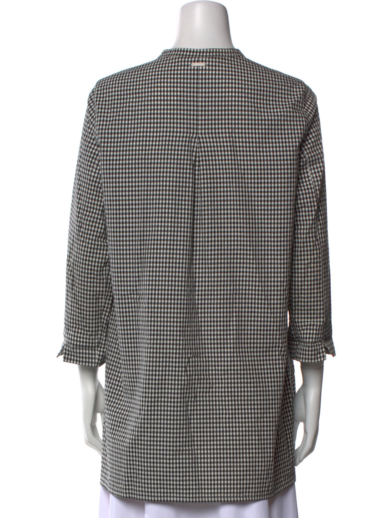 'S Max Mara Plaid Print Crew Neck Tunic