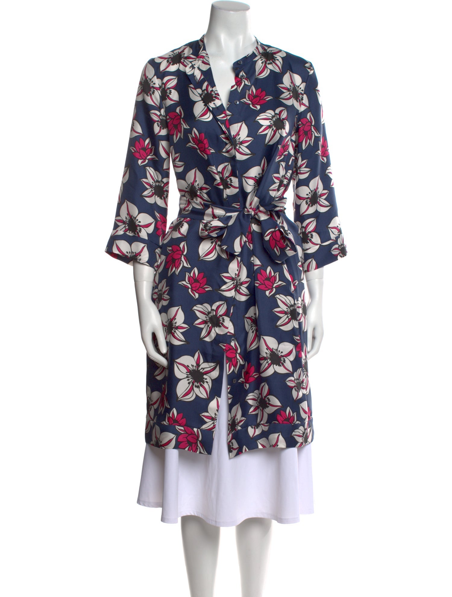 'S Max Mara Silk Floral Print Tunic